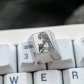 1U Titanium Alloy Artisan Keycaps Precision Pointillism + Anodizing for Mechanical Keyboard -Ayanami Rei